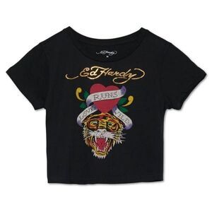 Ed Hardy TIGER HEART BABY TEE Size large